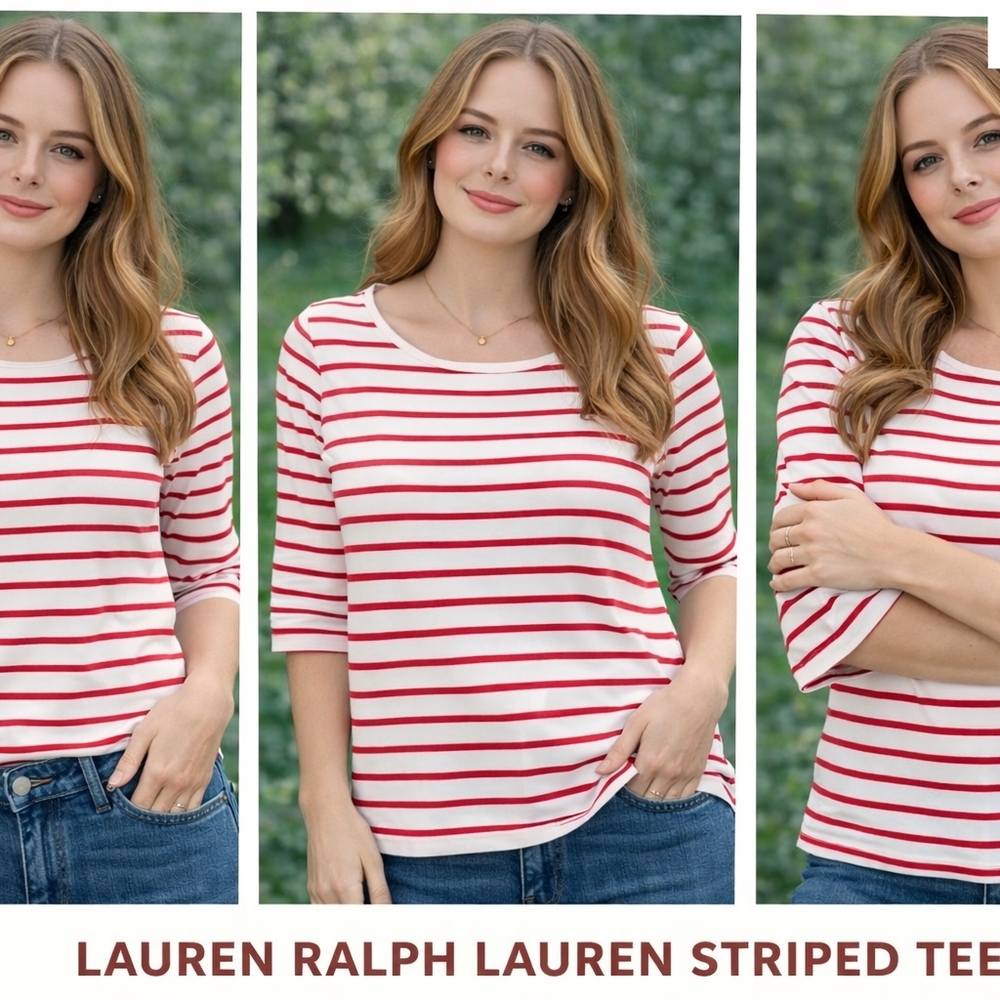 Lauren Ralph Lauren Red Striped Tee